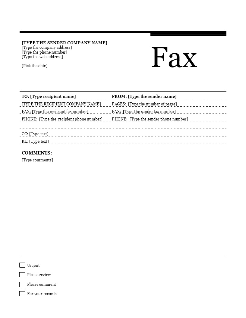 Fax Cover Page with Busines Theme